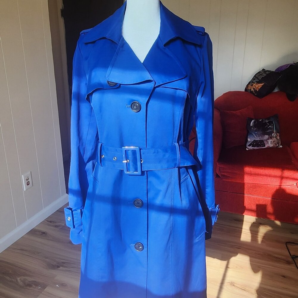 New York & Company Blue Trench Coat